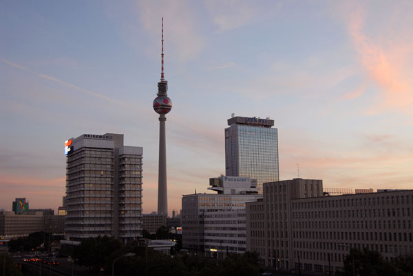East Berlin - Alexanderplatz with Fernsehturn at dusk