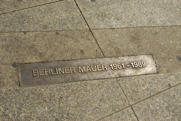 Path of the Berlin Wall through Potsdamer Platz 1961-1989