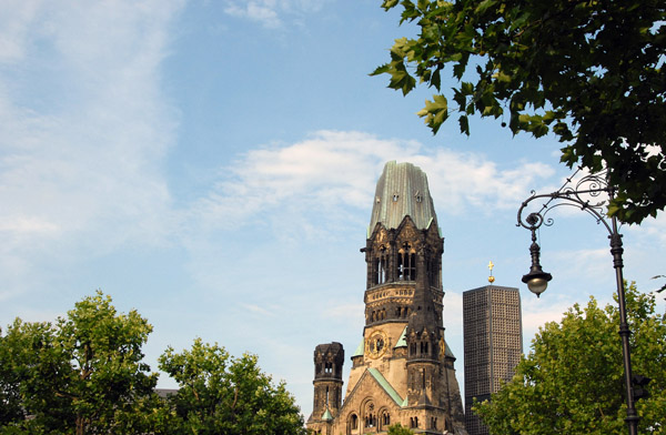 The main tower has been left in ruins as a reminder of the destruction of Berlin in World War II