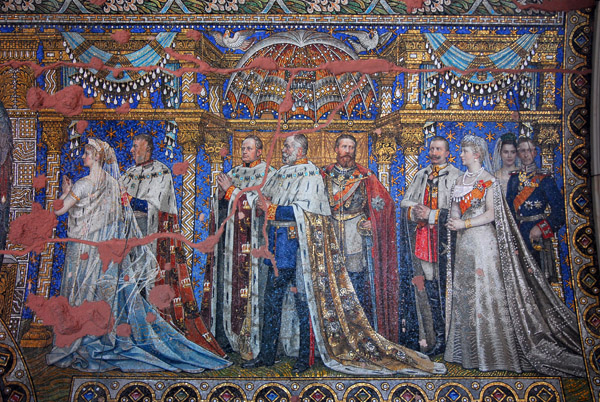 Der Hohenzollernzug - Procession of the Hohenzollerns Mosaic, Kaiser-Wilhelm-Gedchtniskirche, lead by Queen Luise