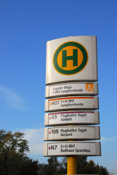 Bus stop for the express bus to Tegel Airport