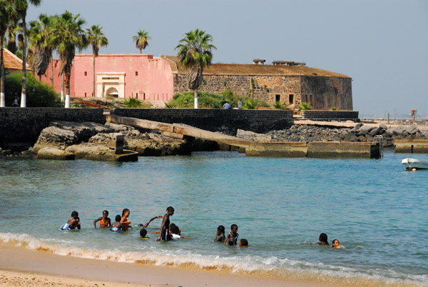 Local kids swimming, Île de Gorée