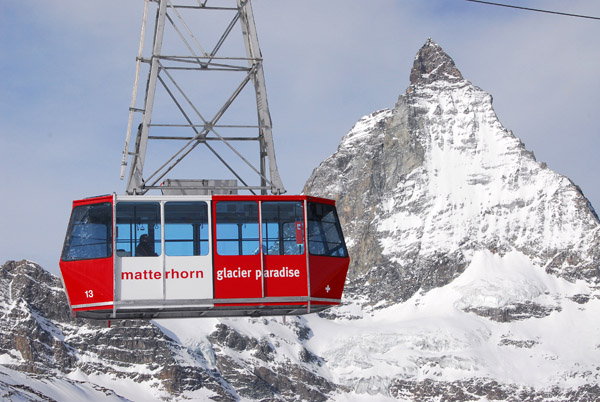 Matterhorn Glacier Paradise cable car with the Matterhorn, Zermatt