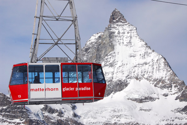 Matterhorn Glacier Paradise reaches the highest skiable terrain in Zermatt at 3883m giving a vertical drop of 2663m/7424ft