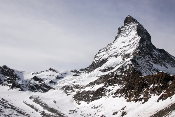 The Matterhorn shows its best profile on the Swiss side facing Zermatt