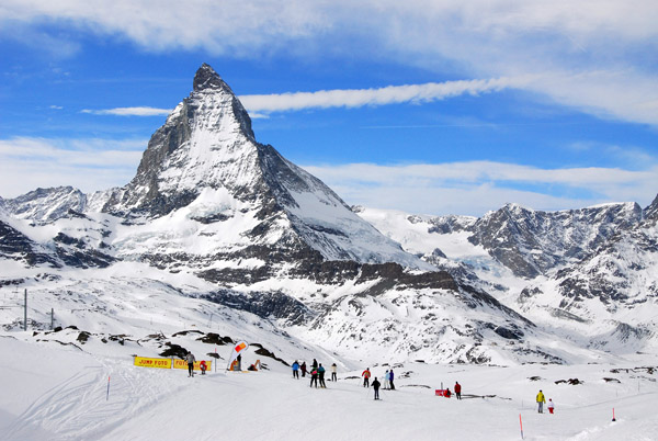 Matterhorn with skiers