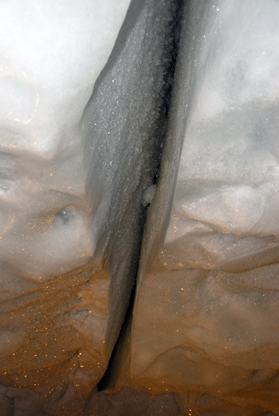 A natural glacial crevasse