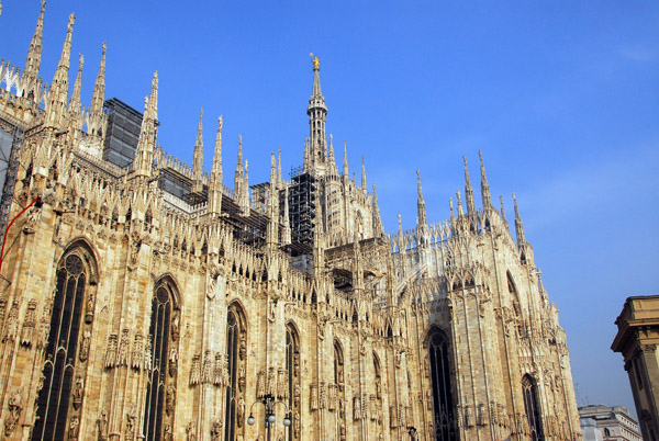 The Italian Duomo (Cathedral) comes from Latin Domus, House (of God)
