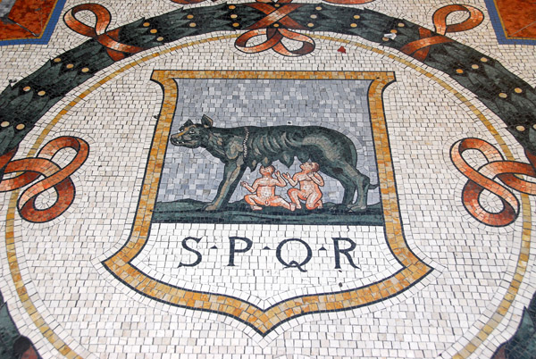 Floor mosaic representing Rome, Galleria Vittorio Emanuelle II, Milan