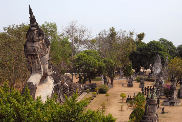 A large reclining Buddha dominates the view