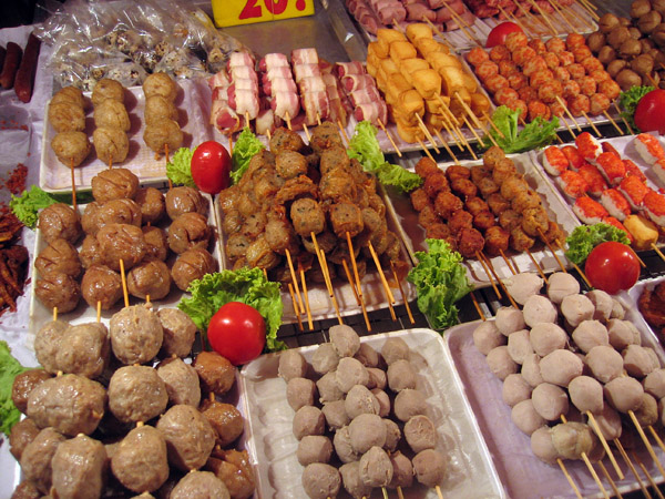 Thai snack food at a temple festival