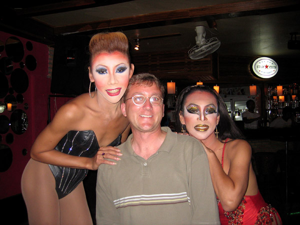 Me with two of the ladies at the Star Club Cabaret, Chaweng Beach