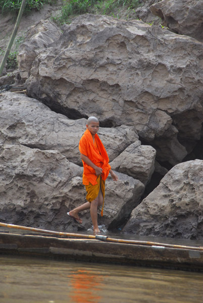 Young monk along the Mekong, Laos