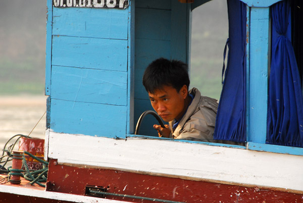 The captain of a river boat, Laos