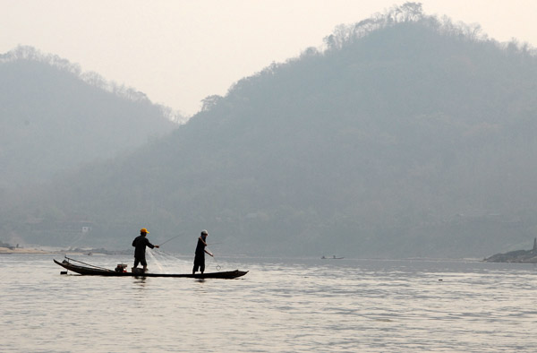 Fishermen on the Mekong River, Laos