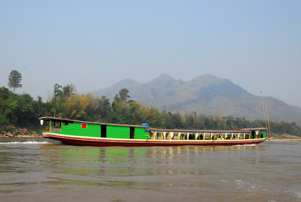 Riverboat heading up the Mekong