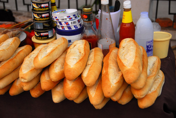 French style bread at the Luang Prabang night market