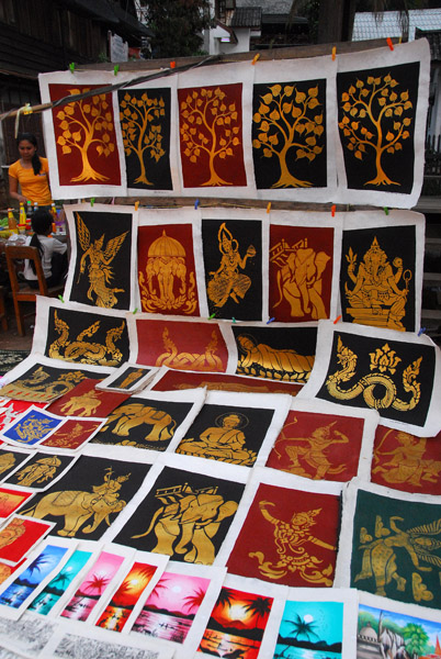 Paintings at the Luang Prabang night market