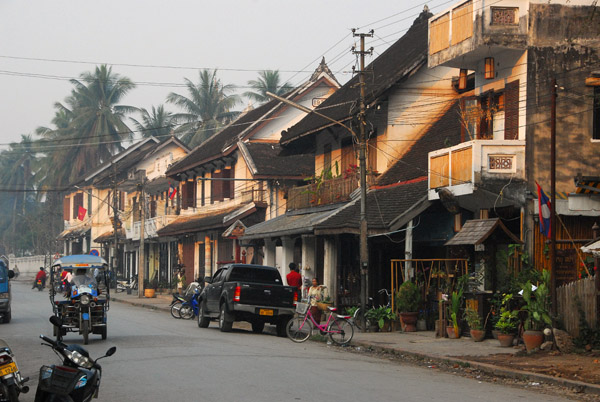 Early morning along the main street of Luang Prabang