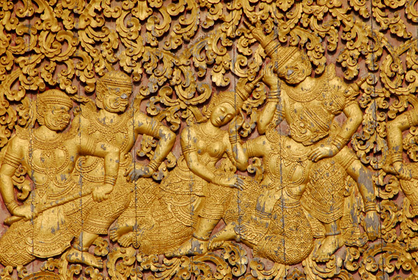 Detail of the Royal Funary Carriage House, Wat Xieng Thong