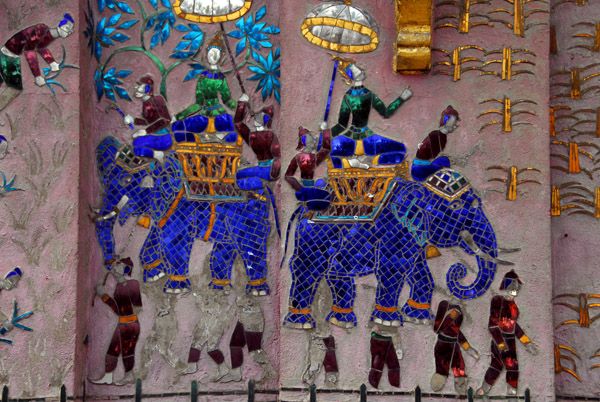 Mosaic detail, Wat Xieng Thong, Luang Prabang
