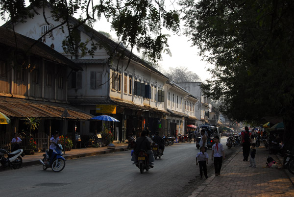 Downtown Luang Prabang, across from the school