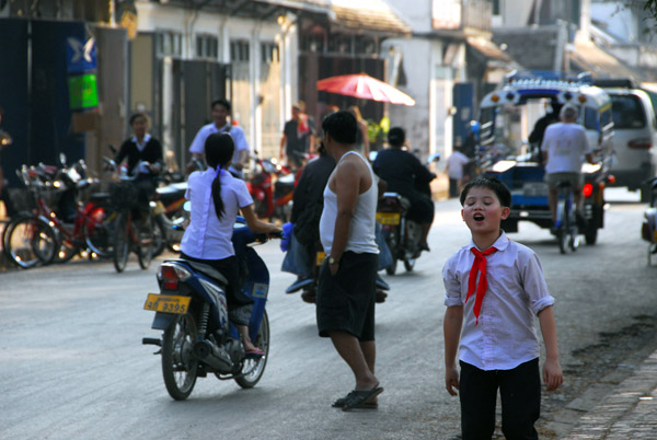 School boy with a red tie