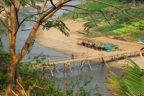 Foot bridge across the Nam Khan River, Luang Prabang