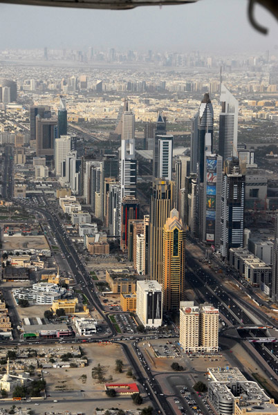 Sheikh Zayed Road aerial Mar 07