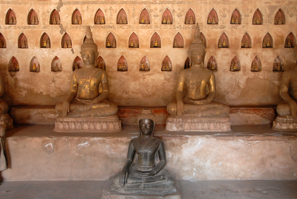 Cloister of Wat Si Saket with hundreds of niches for small Buddhas