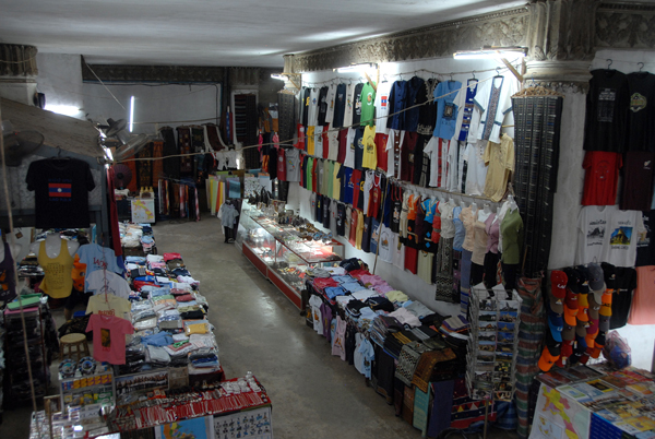 Souvenir shops on the upper level of the monument