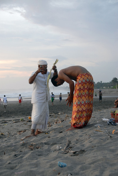 Balinese religous ceremony, Seminyak Beach