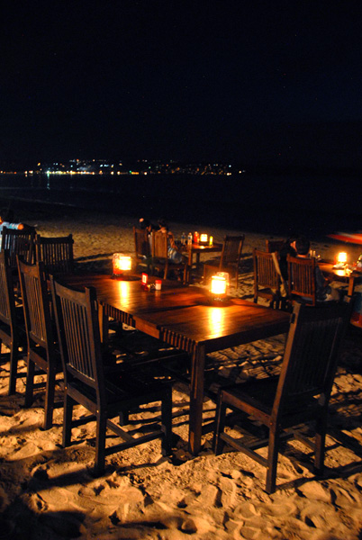 Tables at a Jimbaren Beach restaurant