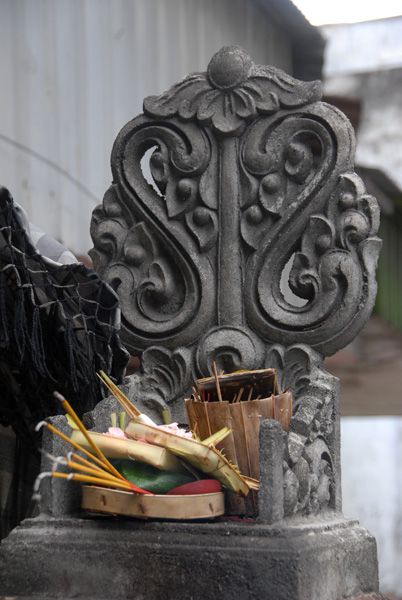 Balinese throne for the gods with offerings