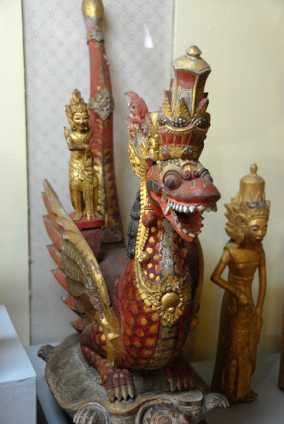 Wisnu god and Dewi Sri mounted on a winged dragon