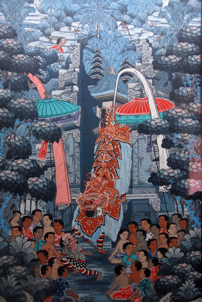 Balinese painting of the Barong dance