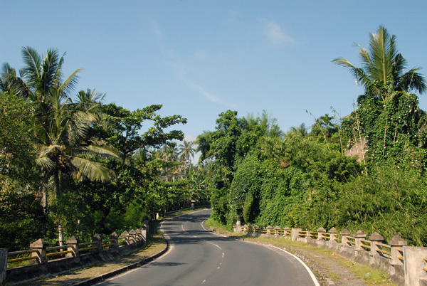 Road across the Sungai Wos river bridge from the Bali Spirit Hotel, Ubud