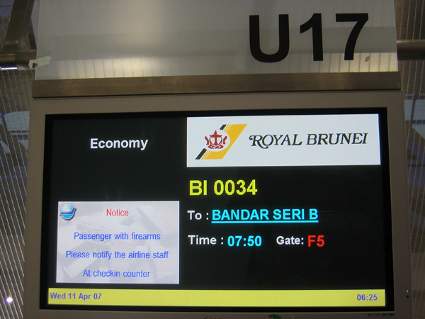 Royal Brunei flight 34 BKK-BWN  (Bandar Seri Begawan)