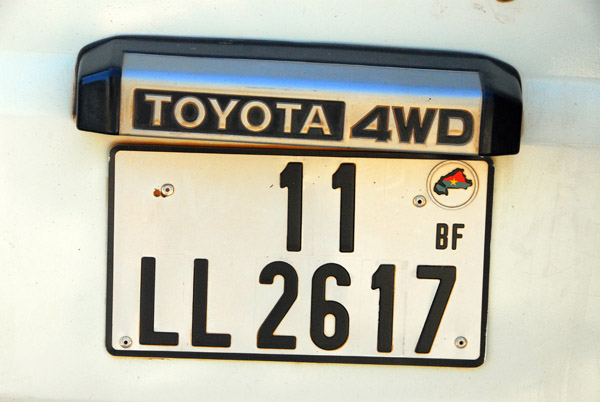 License plate from Burkina Faso