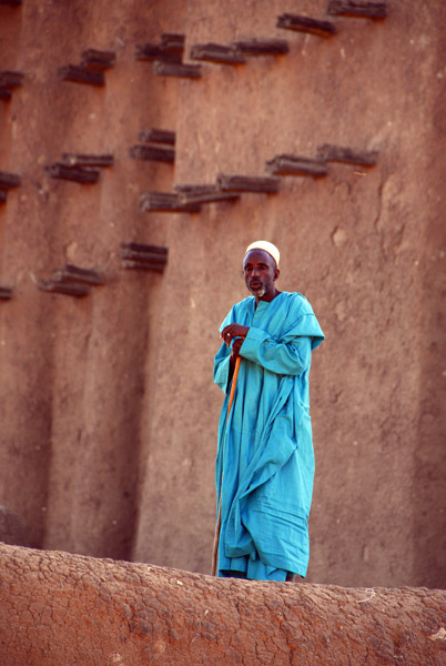 Imam performing the Call to Prayer at the Great Mosque of Djenné
