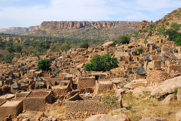 Dogon village of Tereli at the base of the Bandiagara Escarpment