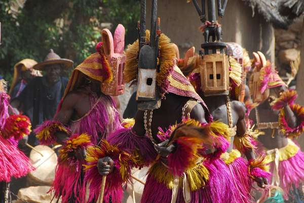 Dogon mask dancers, Tereli, Mali