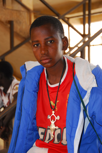 Boy wearing a Tuareg cross
