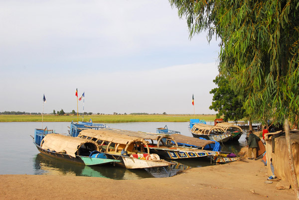 Pinasses at Korioumé on the Niger River, Mali