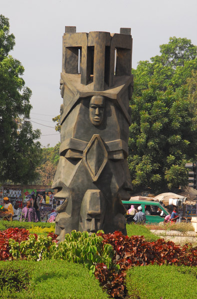 Statue resembling African masks, Bamako
