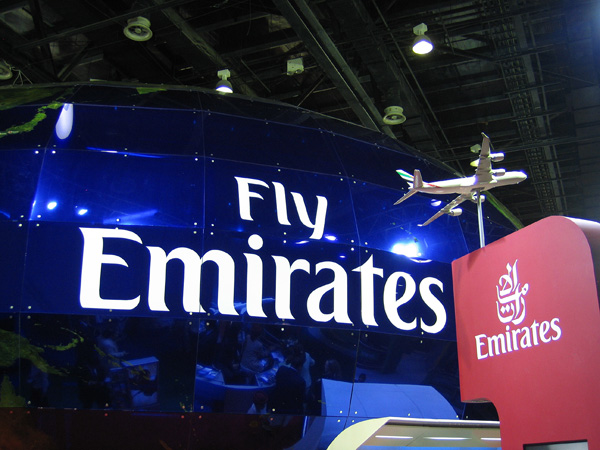 Emirates Airline booth at the Arabian Travel Mart 2007, Dubai