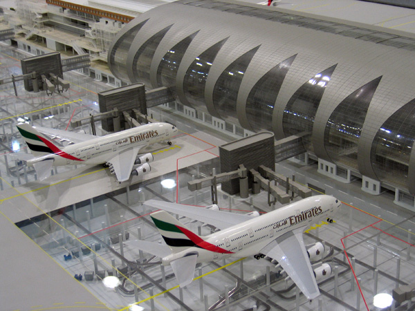 Model of the new Terminal 3 at Dubai International Airport