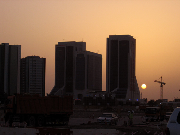 Crown Plaza, Sheikh Zayed Road, at sunset