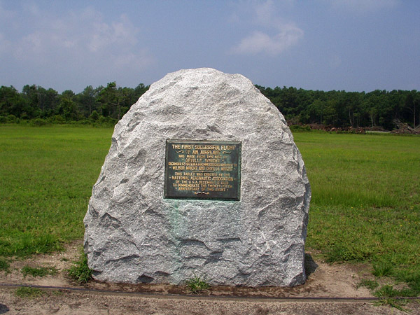 Monument erected 25 years after the historic first flight