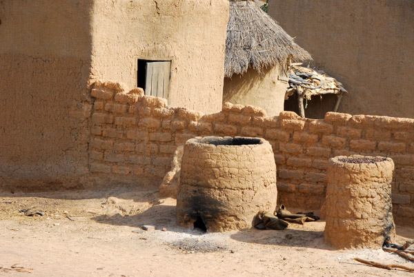 What looks like some kind of open top mud brick oven